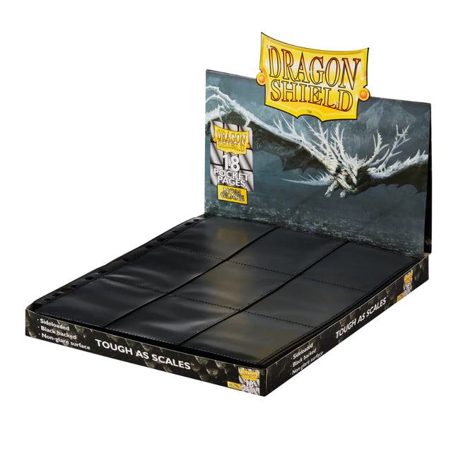 Hojas 18 Bolsillos Negro Non Glare (50 unidades) |  Dragon Shield