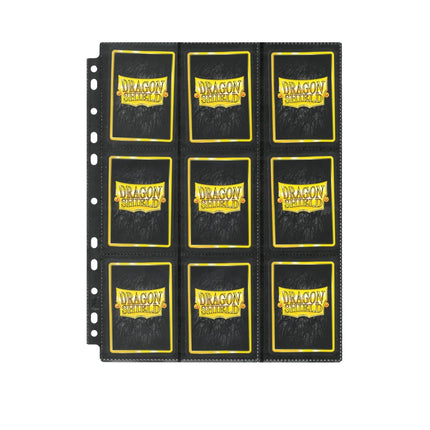Hojas 18 Bolsillos Negro Non Glare (50 unidades) |  Dragon Shield